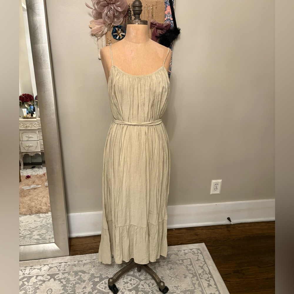 Moon River Cream Spaghetti Strap Dress